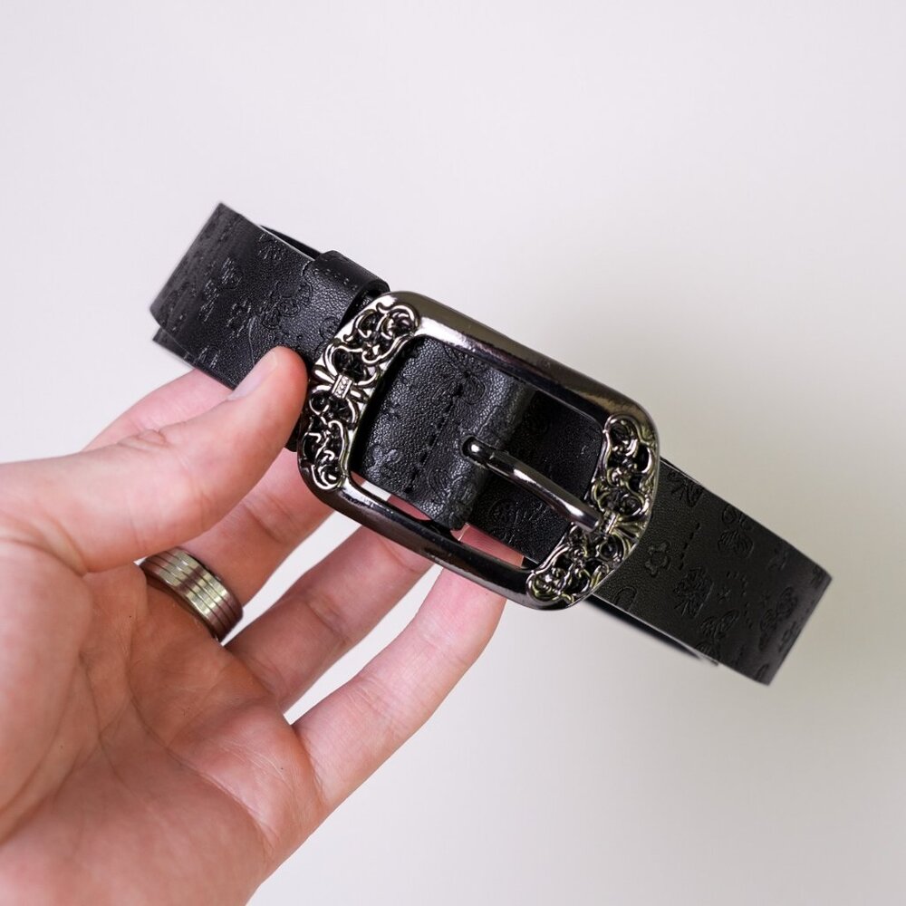 Black Butterfly Floral Buckle Belt
